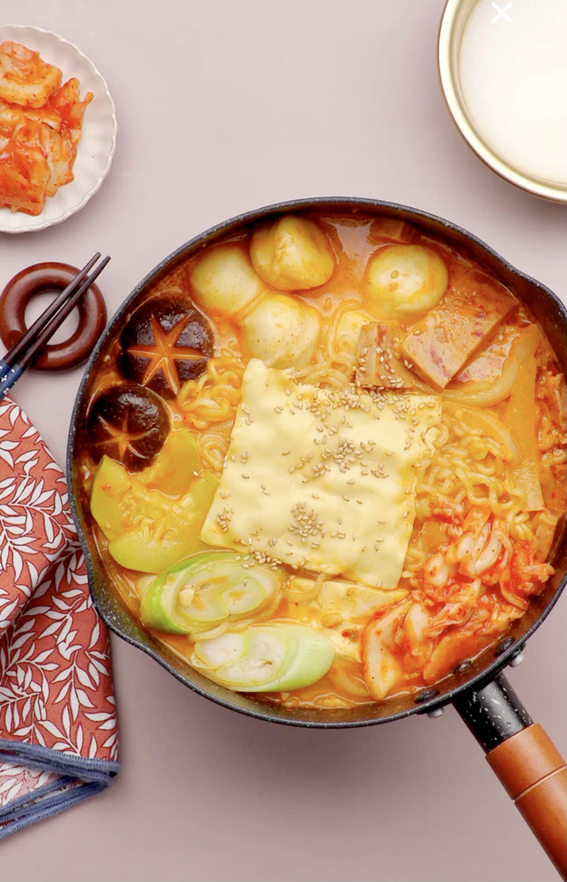 Mon repas coréen (Boulettes de bœuf au tofu et oignons nouveaux